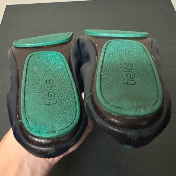 Tieks California Navy Italian Leather Ballet Flat Shoes Travel Size 7 - Picture 11 of 15